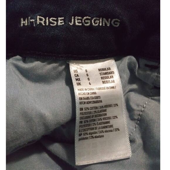 American Eagle Dark Wash Hi Rise Jegging Skinny Jeans Sz 0 - Picture 5 of 6